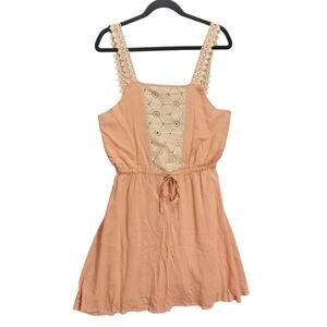 Somedays Lovin Dress Womens Size Small Mini Coral Lace Slip Spaghetti Strap
